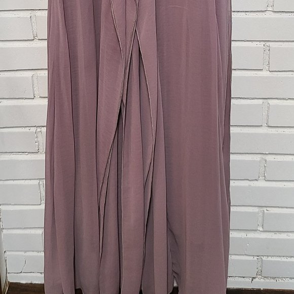 Formal lavender mauve ruffle dress - Picture 4 of 8
